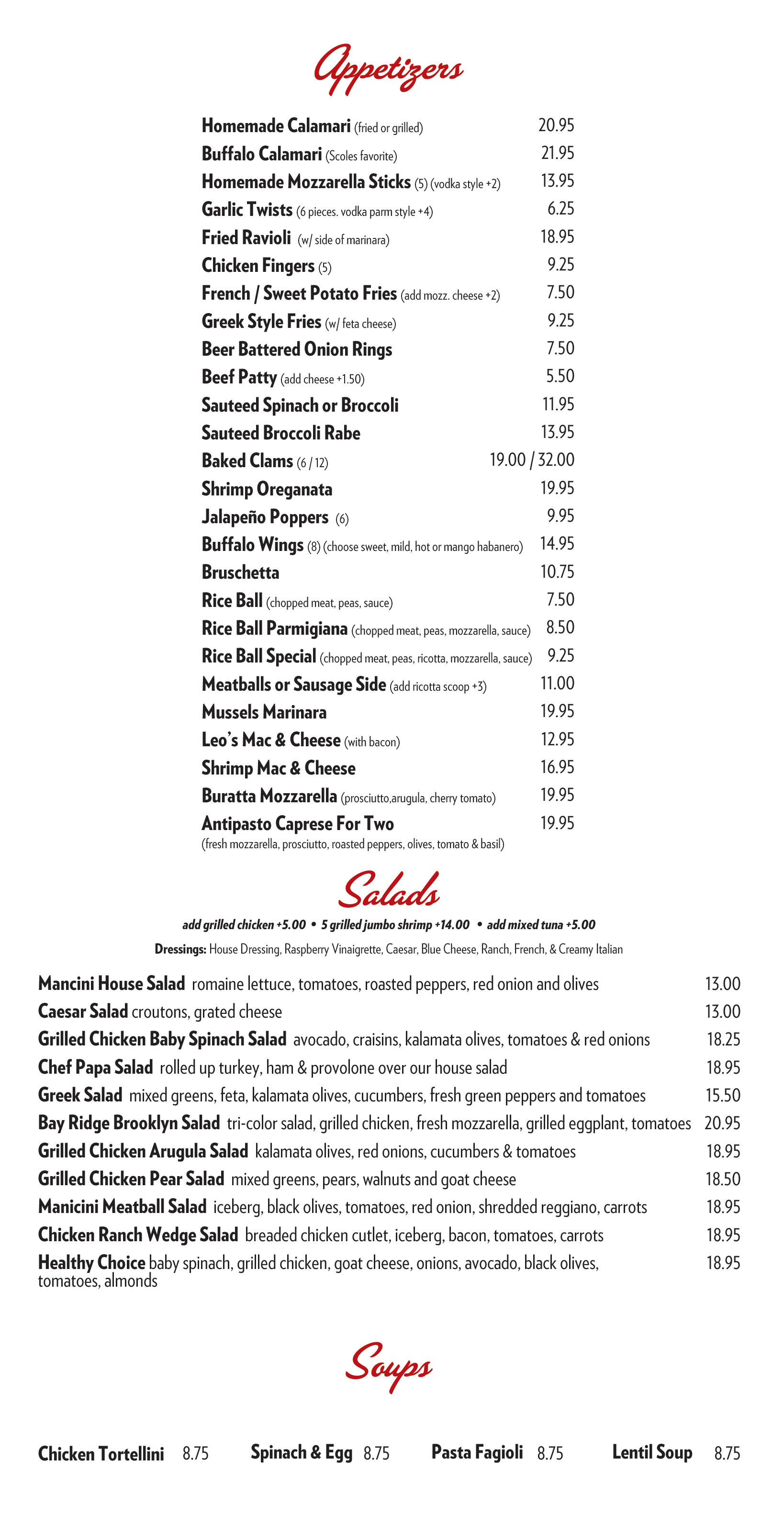 APPETIZERS - SALADS & SOUPS 