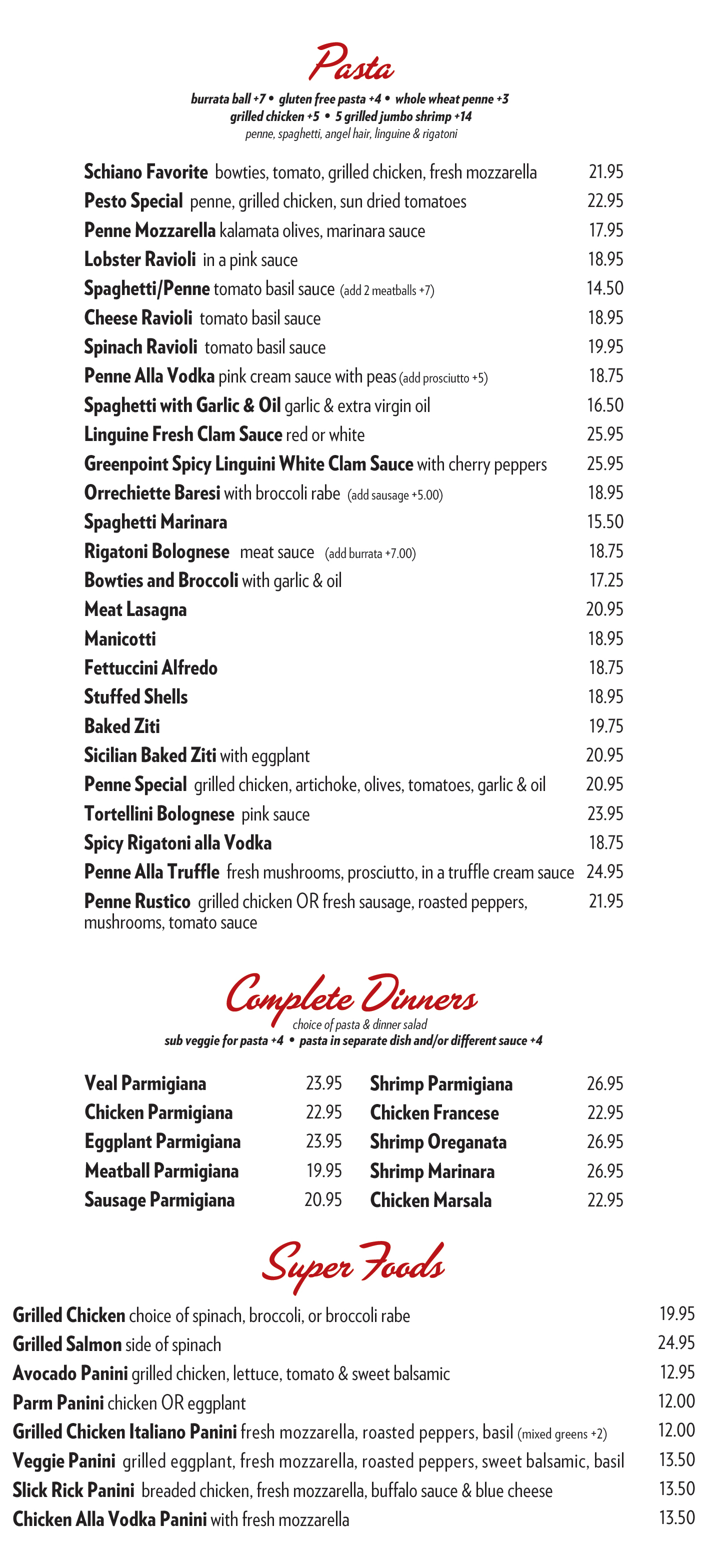 PASTA - DINERS & SUPER FOODS